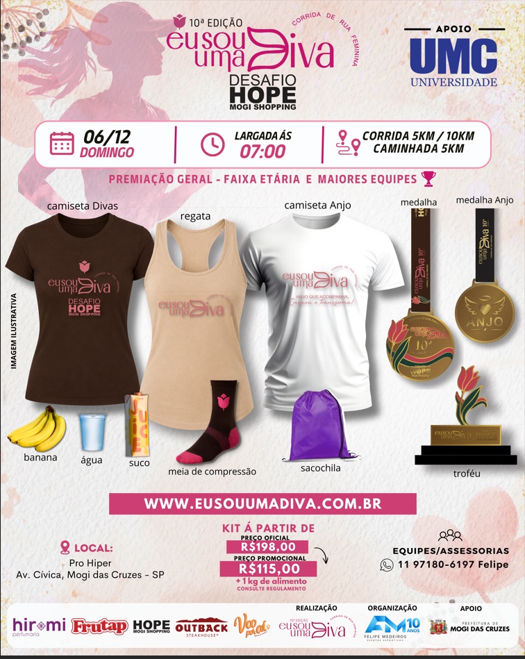 10ª Edição Corrida Eu Sou Uma Diva  - Desafio HOPE Mogi Shopping