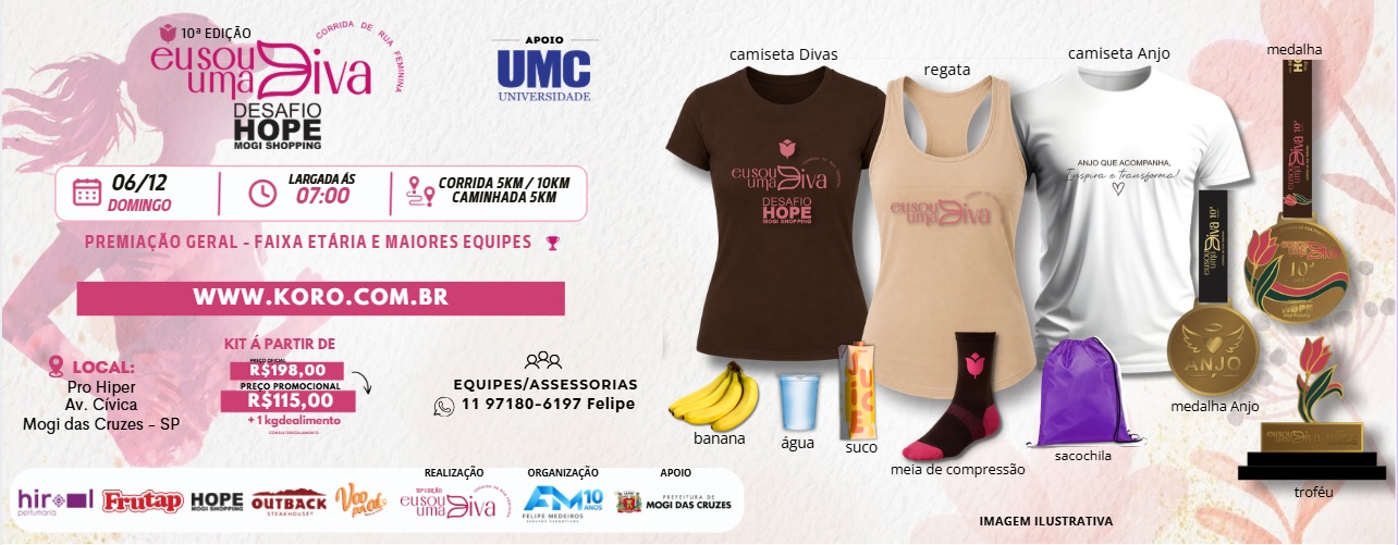 10ª Edição Corrida Eu Sou Uma Diva  - Desafio HOPE Mogi Shopping